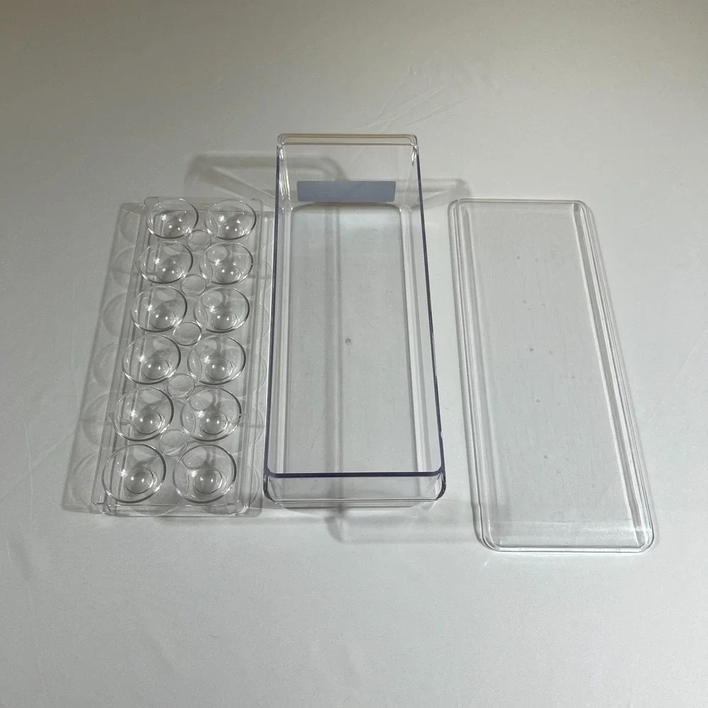 Vintage Refrigerator Egg Storage Holder Container Tray Clear Plastic
